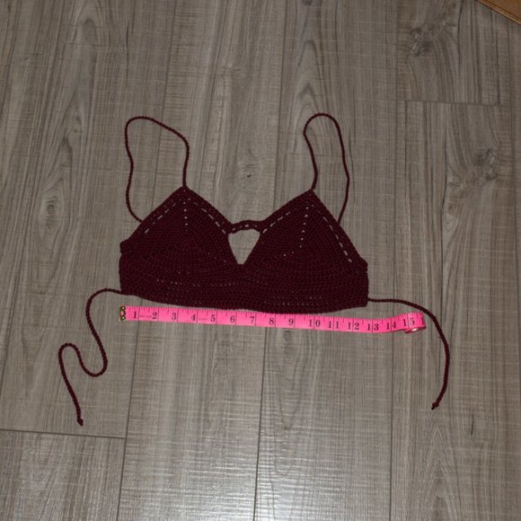 Wine Red Crochet Bralette - Picture 13 of 13